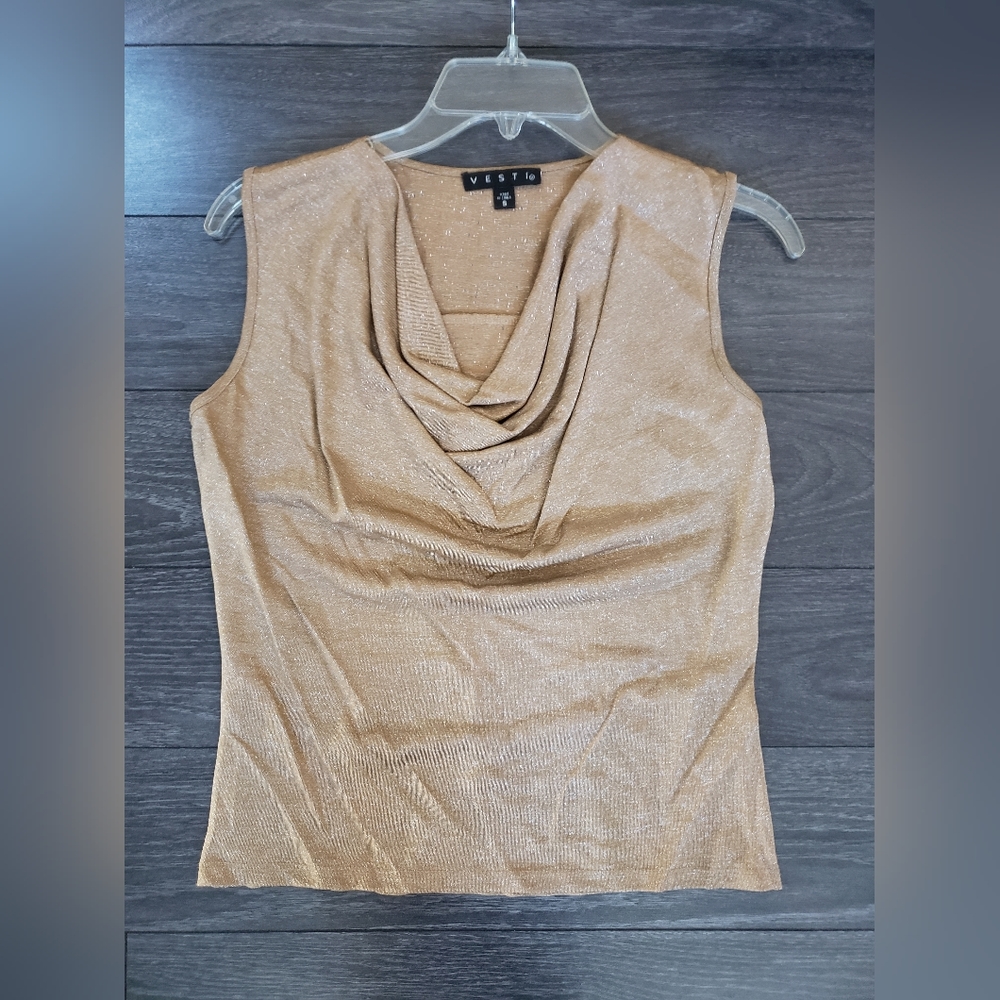 VESTI Gold Metallic Top - Size S